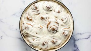 Orange Turmeric Sweet Rolls with Black Tea Glaze Frosting