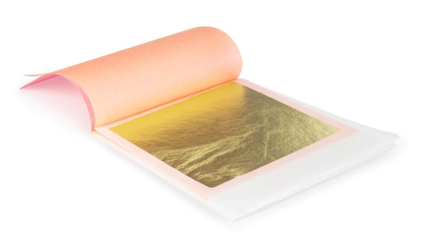 24K Edible Gold Transfer Sheets, Hard Press Metal leaf Slofoodgroup 10 sheets