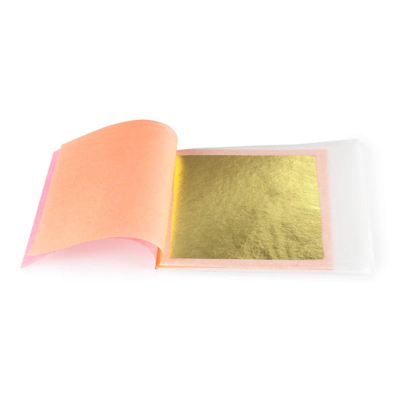 Slofoodgroup 24 Karat Edible Gold Leaf Loose Sheet 25 Sheets Gold Leaf per Book