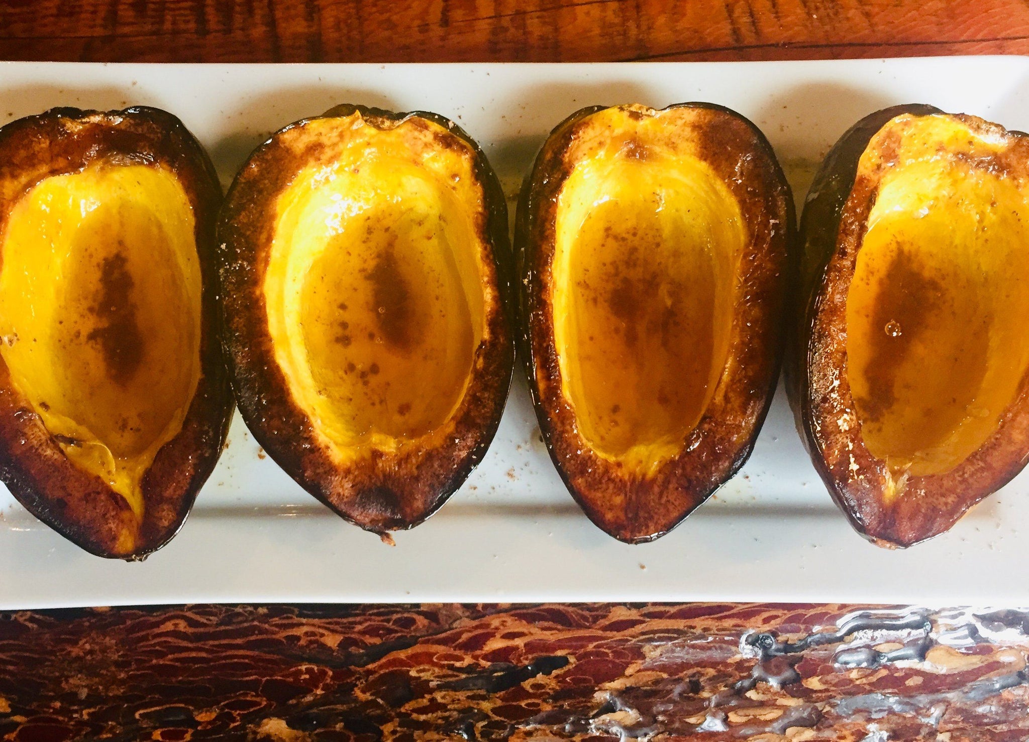 Baked Acorn Squash with Spiced Brown Butter 