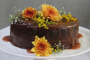 Chocolate Cake with Vanilla Bean Carmel