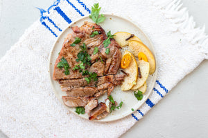 Cider Brined Grilled Pork with Pickled Apples