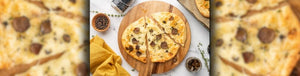 Easy Flatbread Pizza with Black Truffles, Mozzarella, and White Truffle Oil