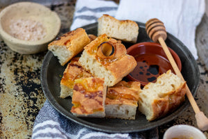 Easy Honey and Smoked Salt Focaccia