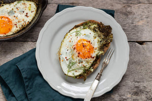 Green Pesto Eggs on Toast