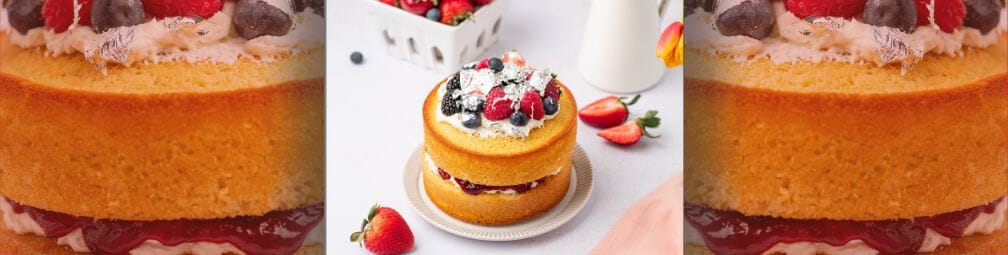 How to Make a Classic Victoria Sponge Cake with Fresh Berries and Edible Silver Leaf