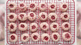 Pink Peppercorn Thumbprint Cookies with Raspberry-Lemon Curd