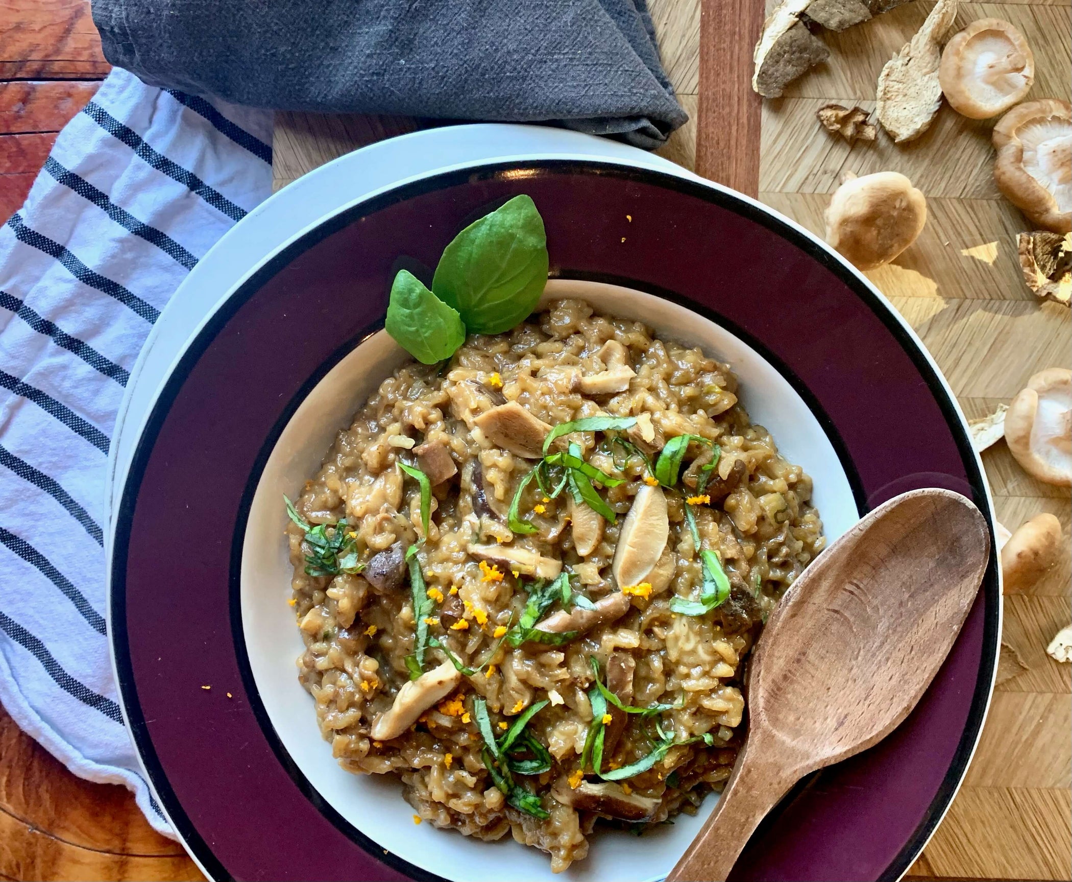 Mushroom Risotto Recipe: Porcini Mushroom Risotto with Basil & Parmesan
