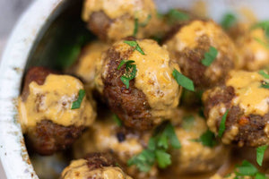 Pork meatballs in coconut harissa sauce