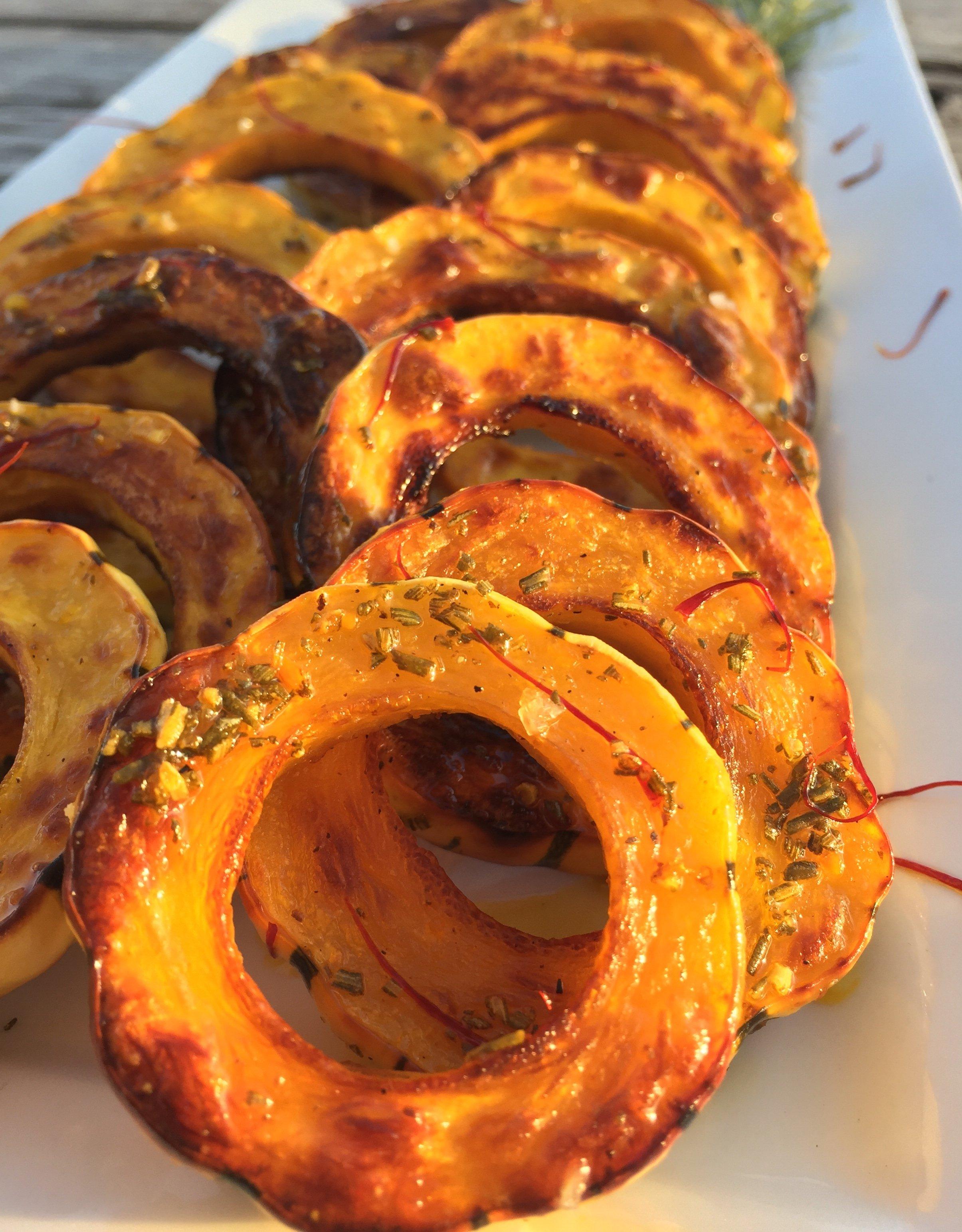 Saffron and Rosemary Roasted Squash Rings