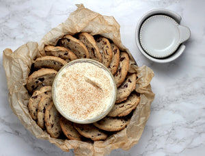 Salted Chocolate Chip Pecan Cookies with White Chocolate “Horchata” Dip
