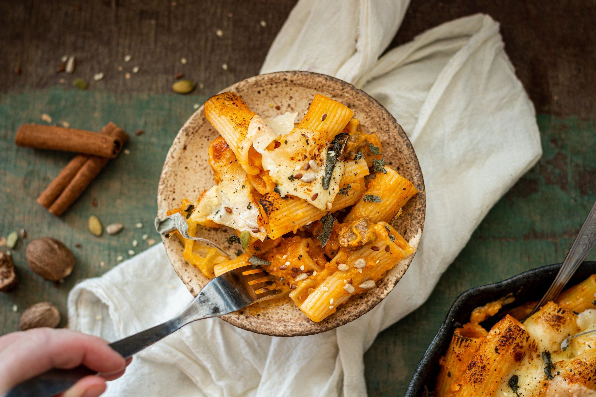 Sausage and Pumpkin Baked Ziti