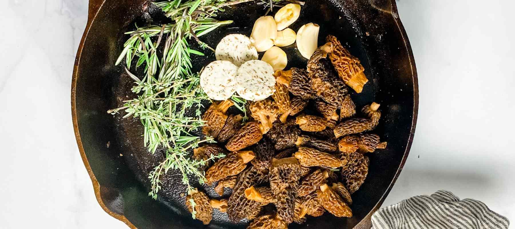 Skirt Steak with Morels and Truffle Butter