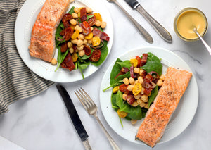 Smoked Sea Salt Salmon with Spinach Chickpea Salad