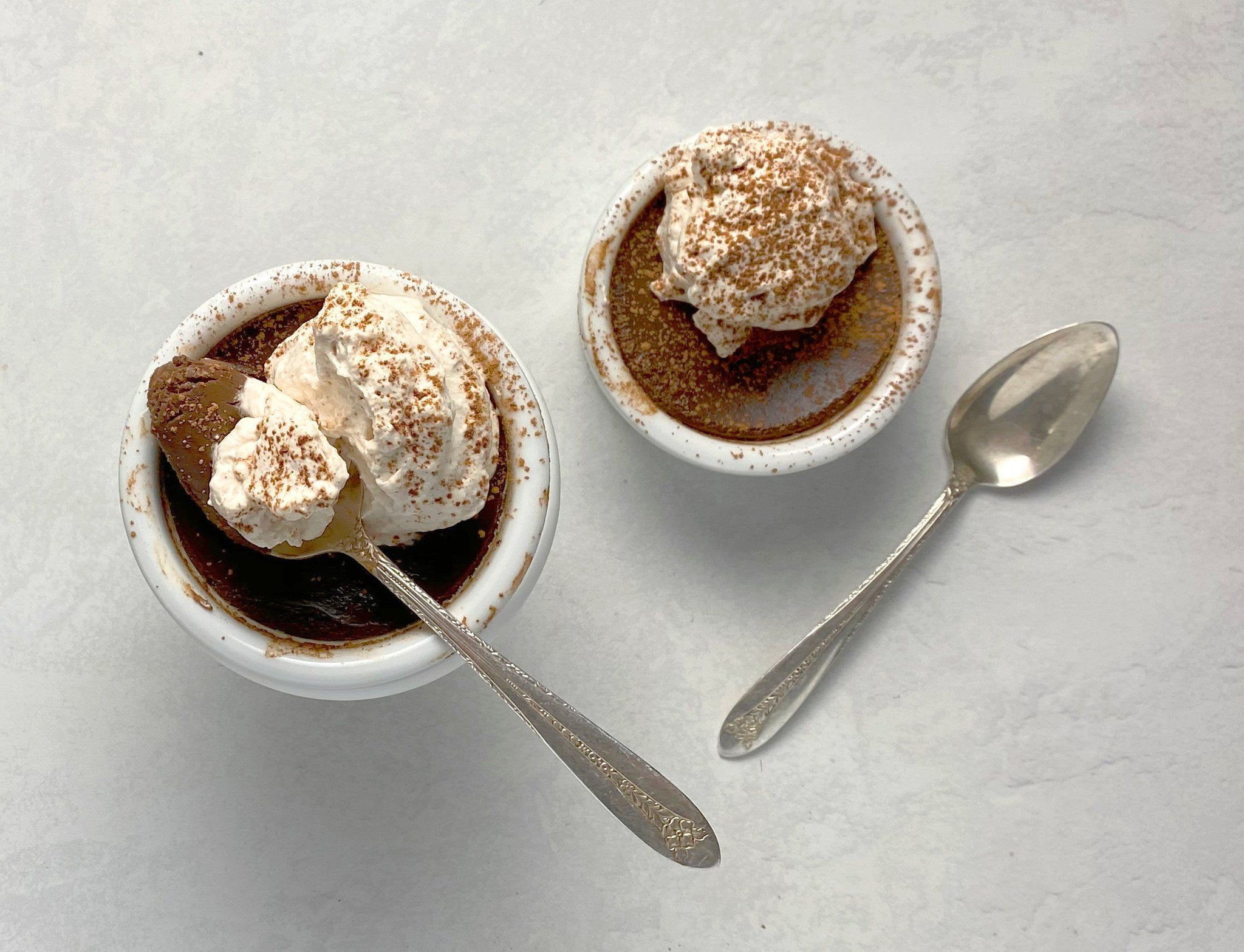 Spiked Chocolate Pots de Crème with Vanilla and Cinnamon