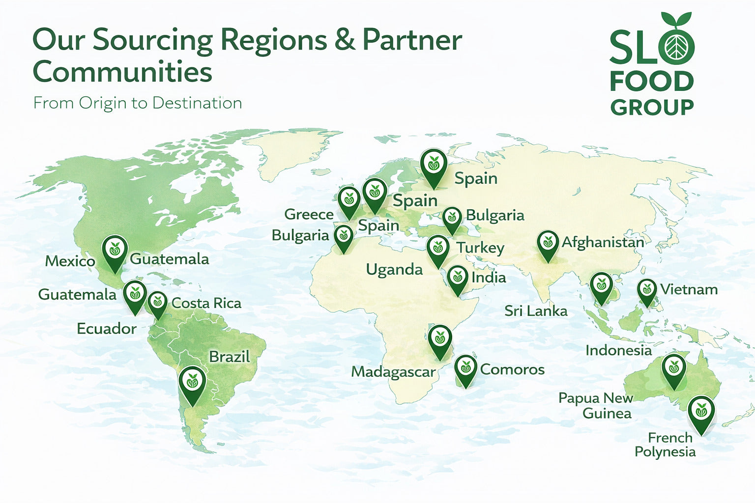 Slofoodgroup global sourcing regions map 