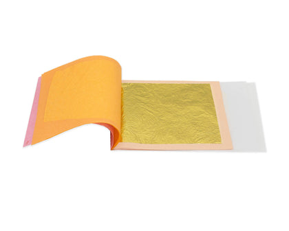Slofoodgroup - 24 Karat Edible Gold Leaf Loose Sheets - 25 Sheets Gold Leaf  Per Book - Gold Leaf Sheet Size 3.15in x 3.15in Loose Leaf Sheets - Edible