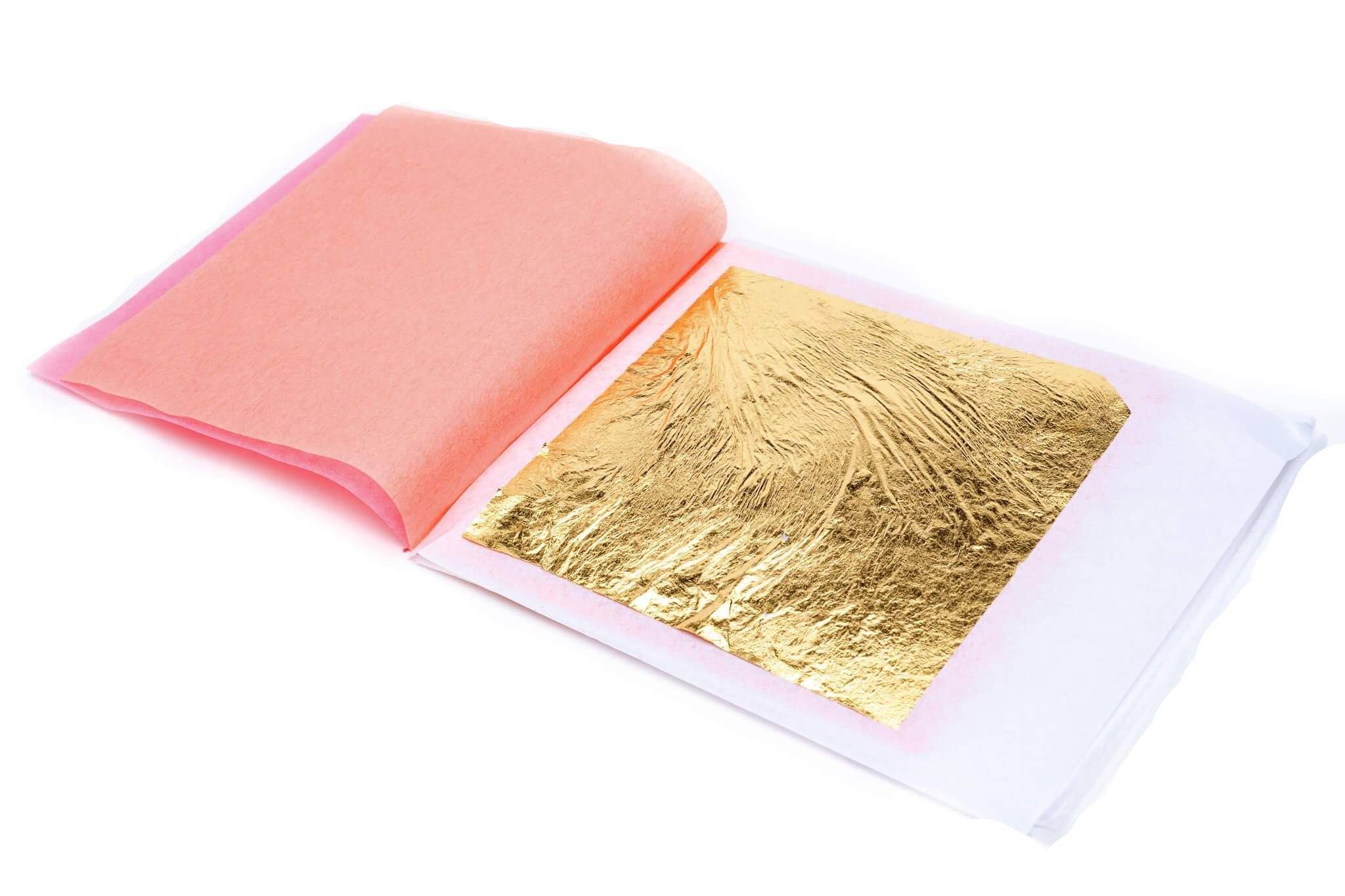 24kt Genuine Gold Leaf Sheets 80mm 3 1/8 (transfer / patent)