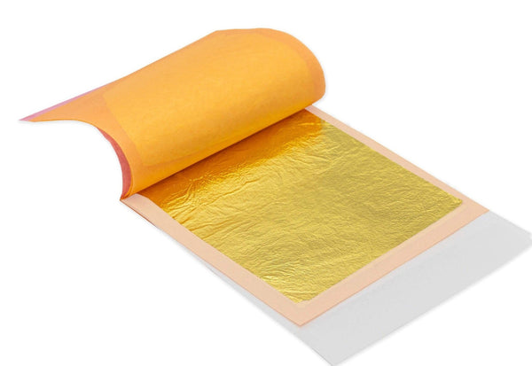Hojas de transferencia de oro comestible de 24 quilates, prensado suave