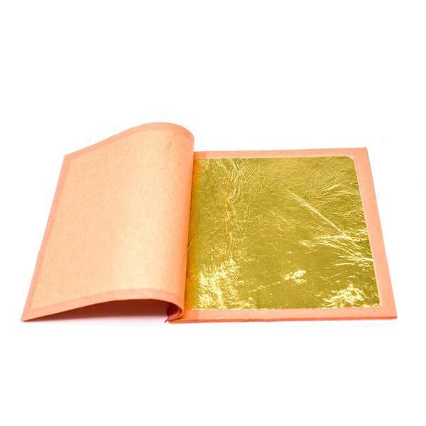 Slofoodgroup - 24 Karat Edible Gold Leaf Loose Sheets - 10 Sheets Gold Leaf per