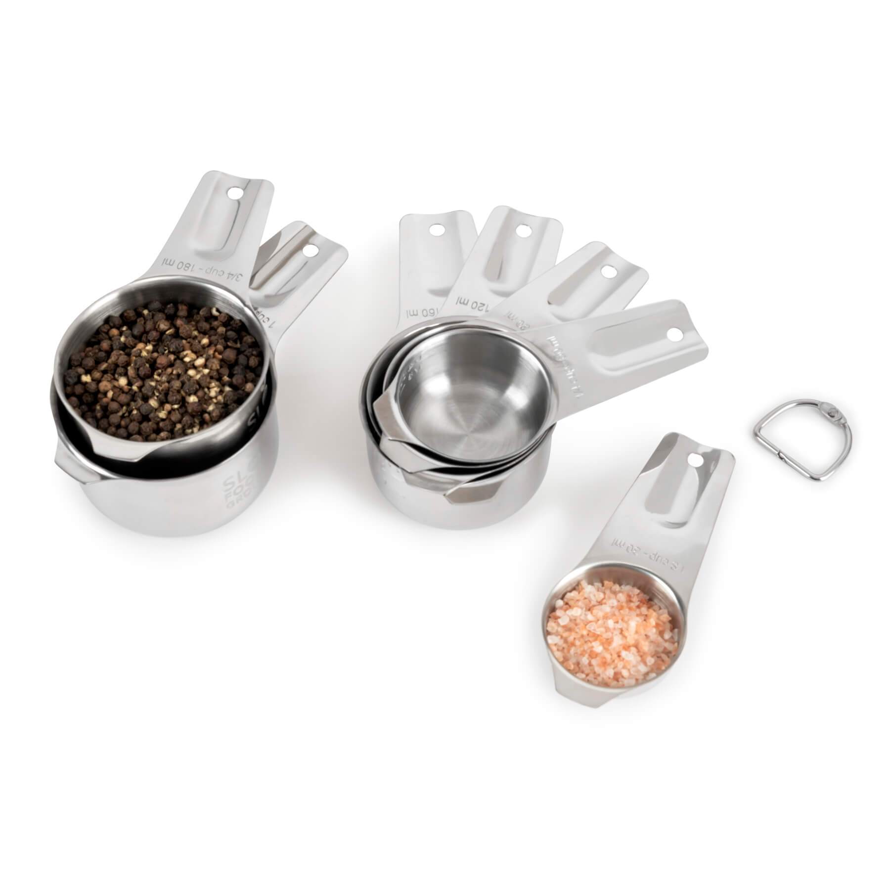Measuring Cups Set of 2: 1/2 Cup 120 ml , Polished Stainless Steel