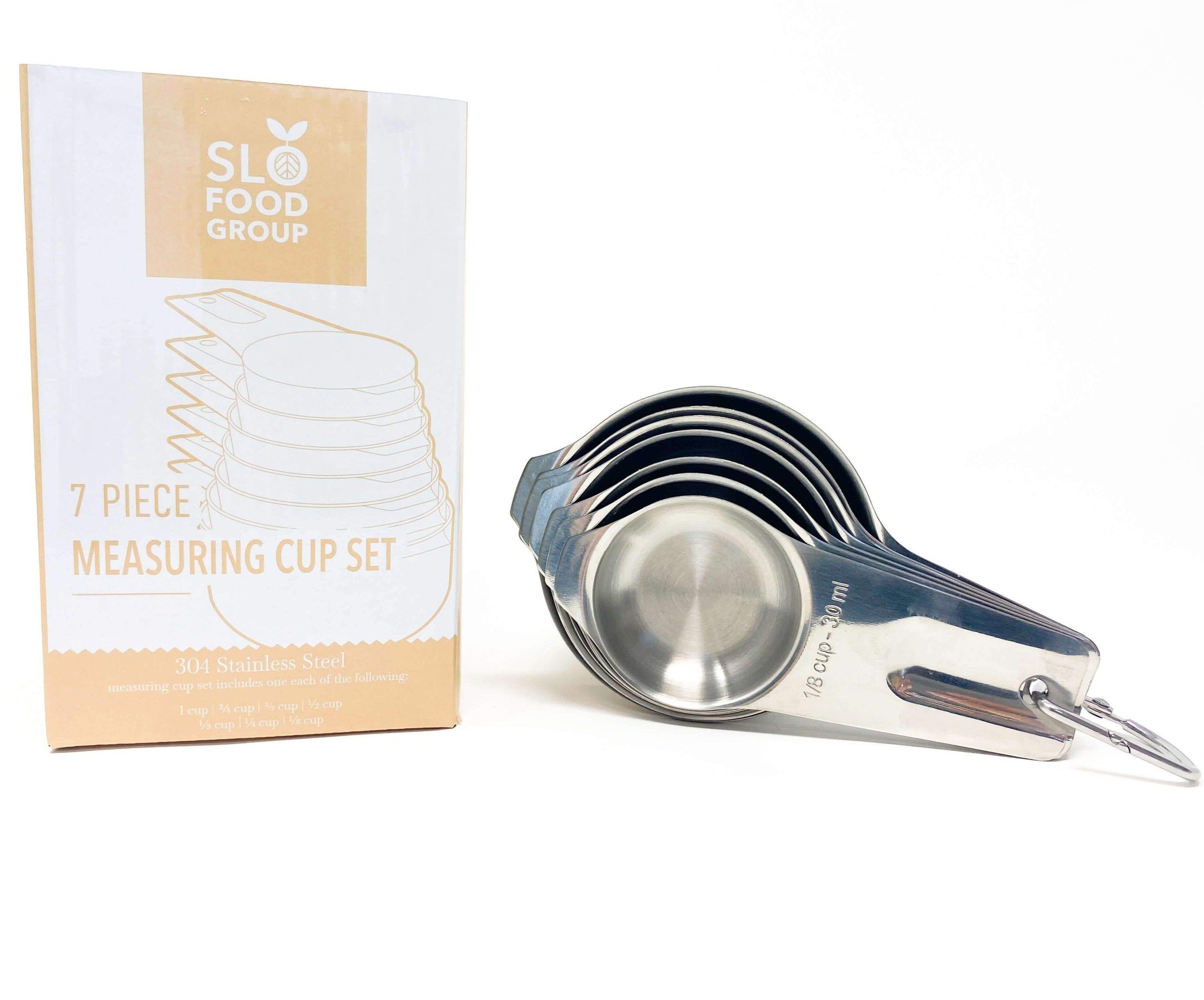 Measuring Cups - Heavy Duty Stainless Steel Silver Set of 7