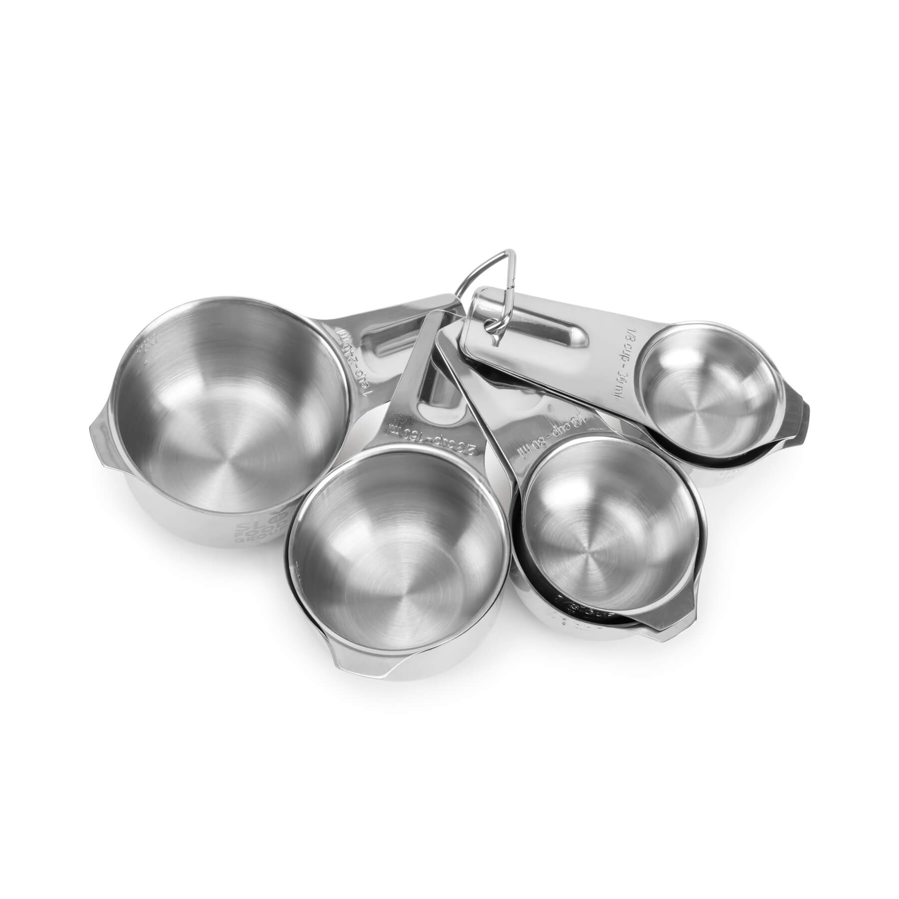 Slofoodgroup Measuring Cup Set - 7 Piece Stainless Steel Measuring Cups, Silver