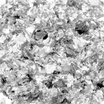 Silver Flakes, Food Grade Edible Silver Flakes for Decoration and Garnish Metal leaf Slofoodgroup 