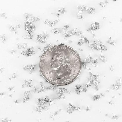Silver Flakes, Food Grade Edible Silver Flakes for Decoration and Garnish Metal leaf Slofoodgroup 