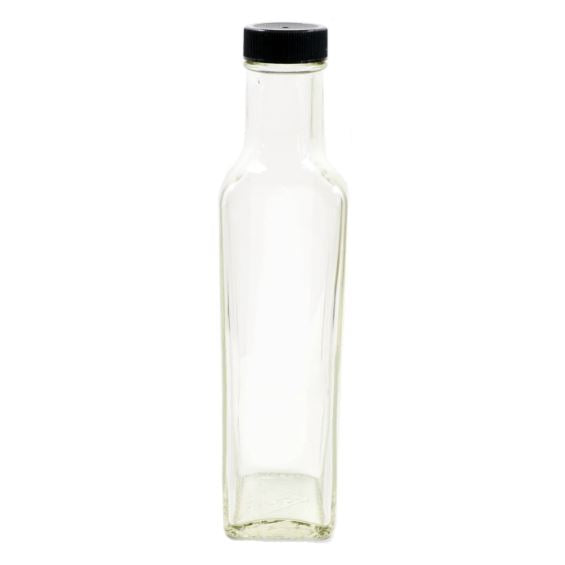 1 Pieces Mini Transparent Square Glass Bottles with Cork Stopper